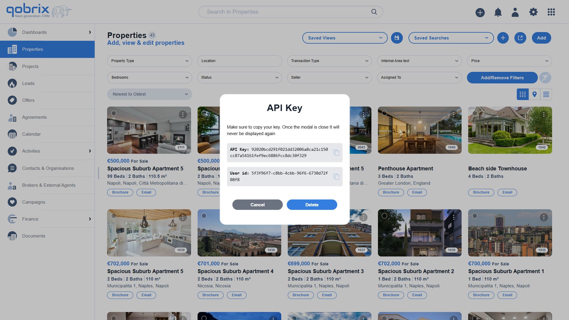 Step 7: API key generated successfully