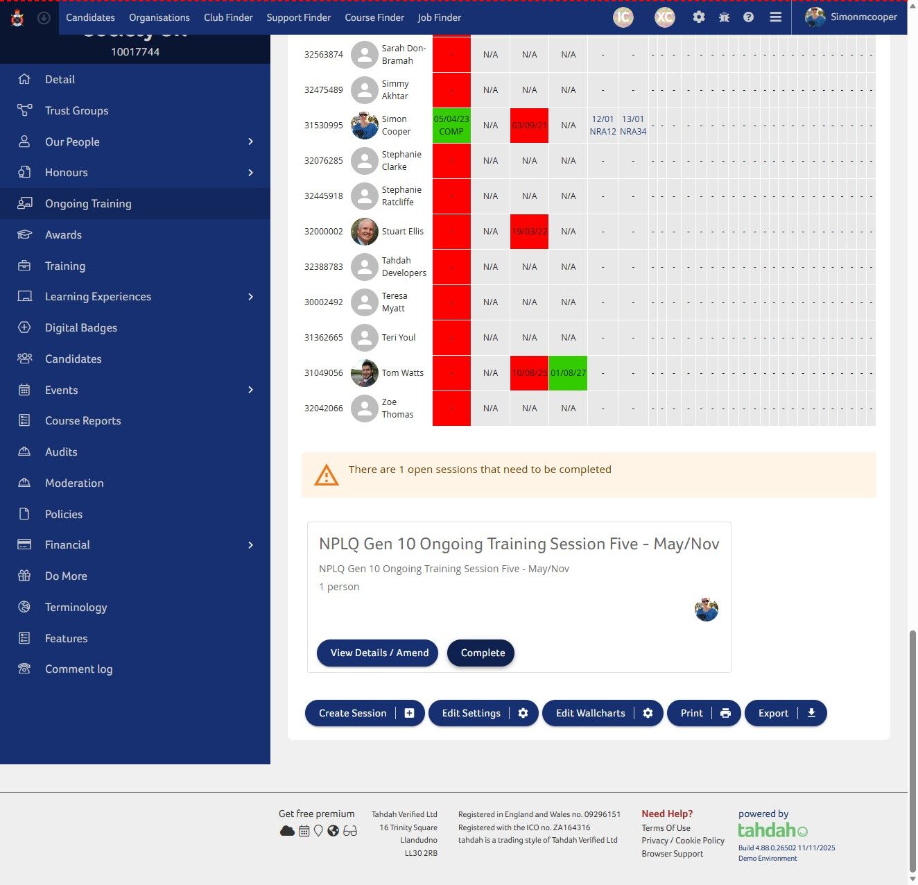 How to Upload a Training Register for Ongoing Training