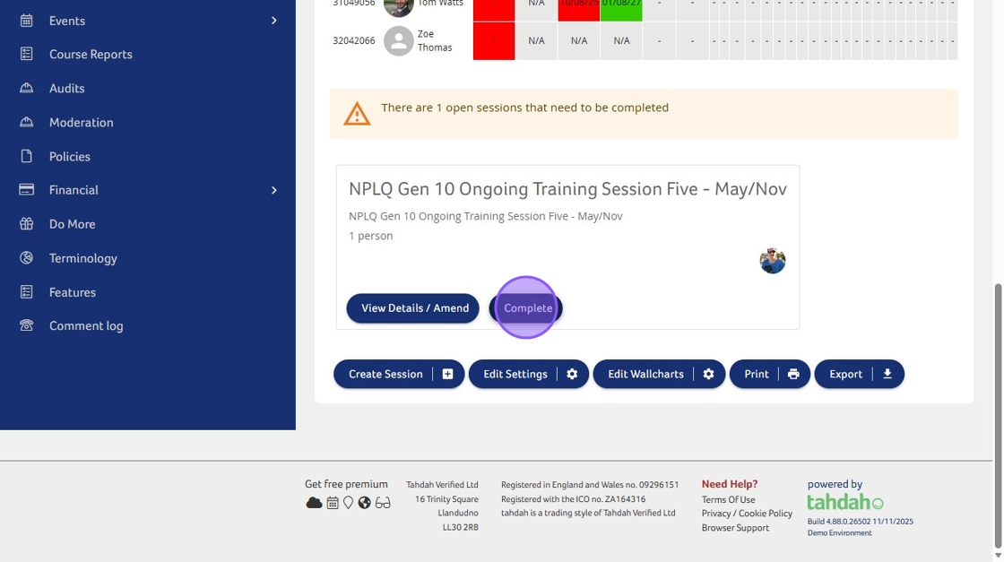How to Upload a Training Register for Ongoing Training