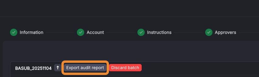 Export Audit Report button