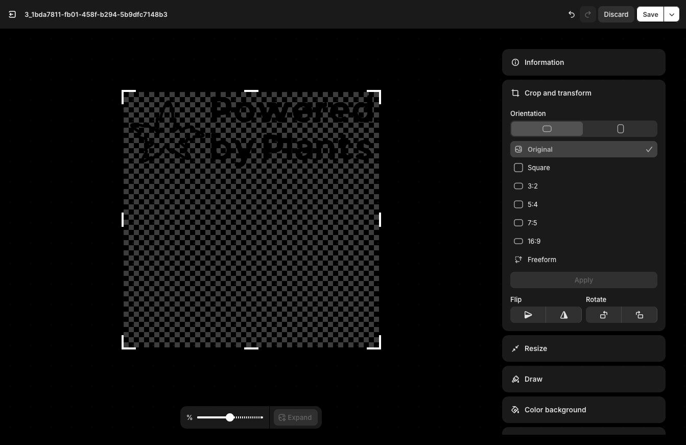 Grab crop lines and adjust, then click Apply