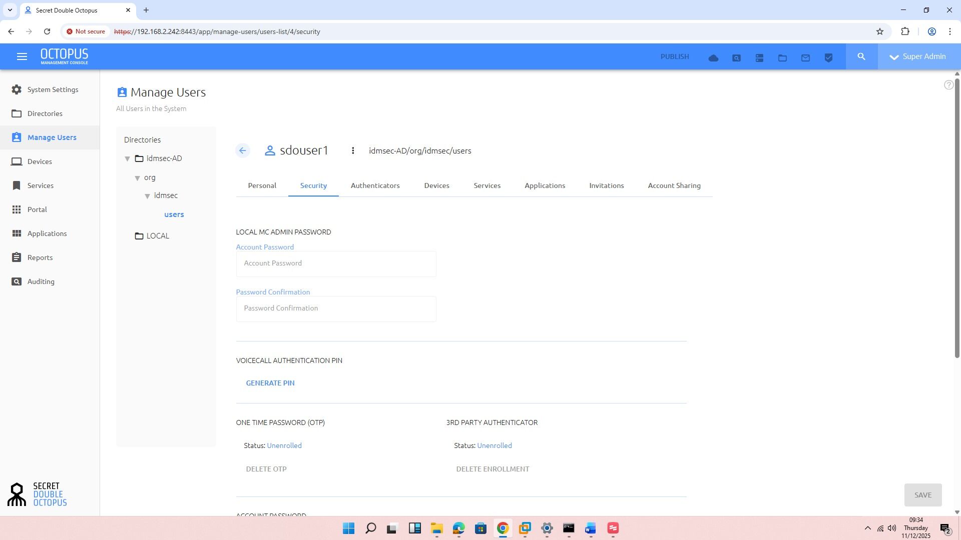 Step 9 - Back to manage users
