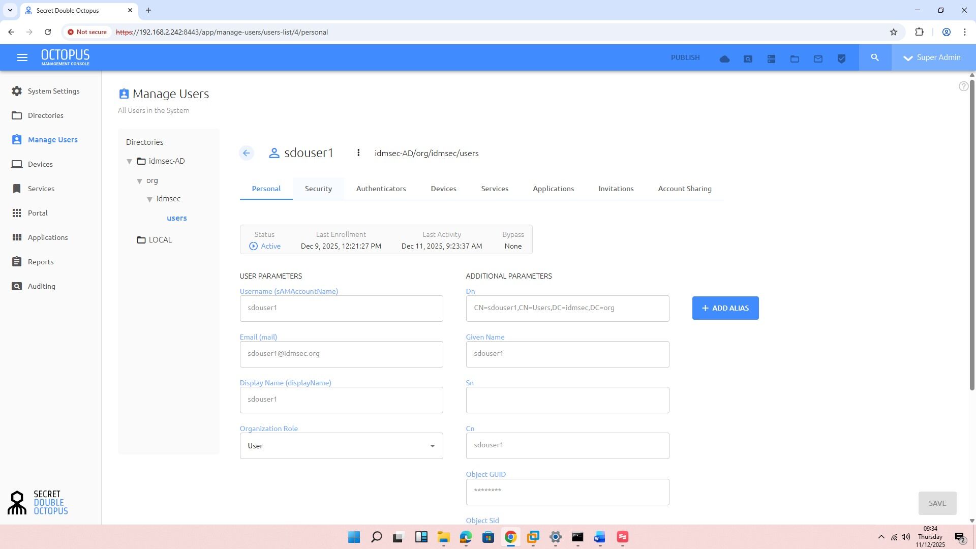 Step 3 - Security tab