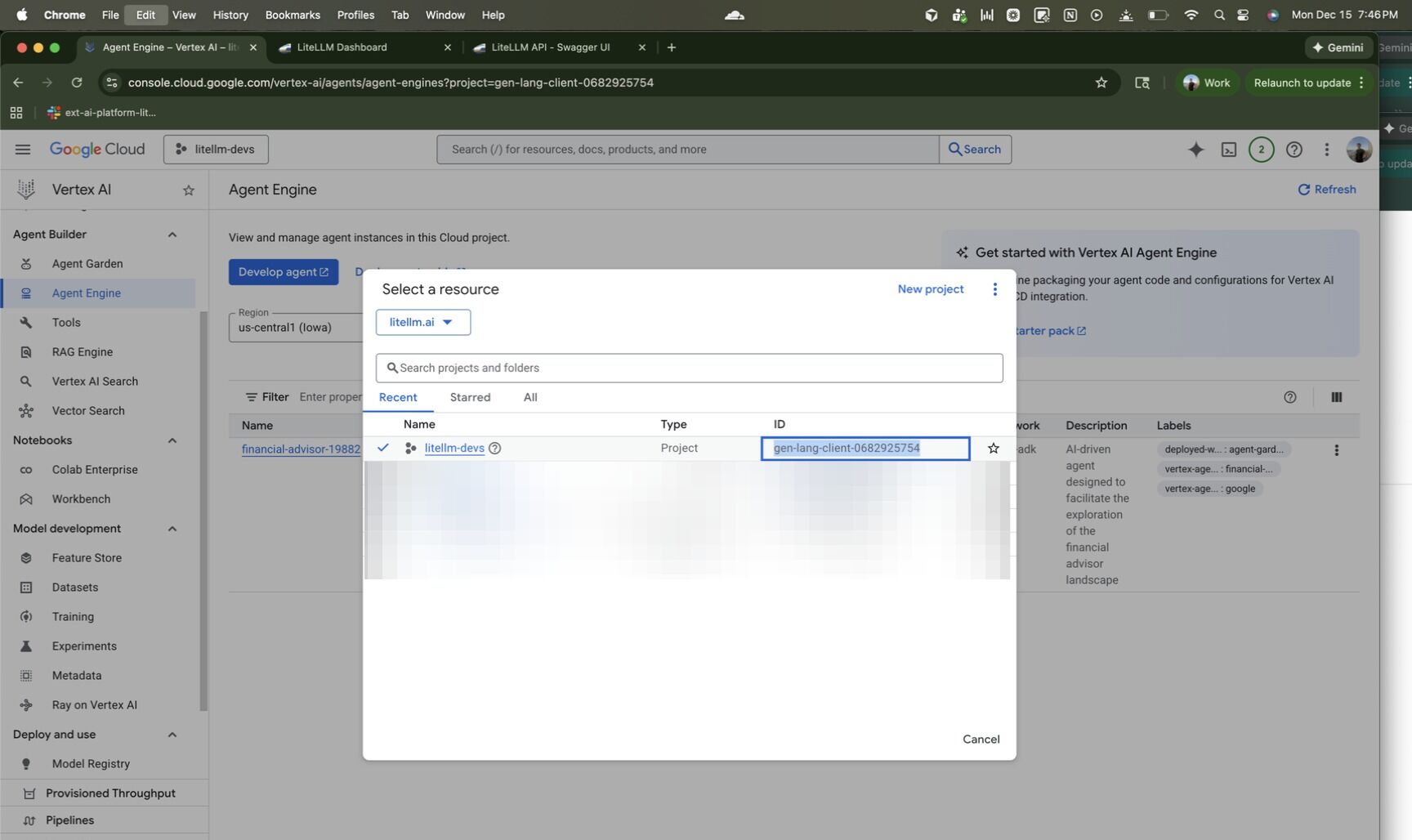 Copy Project ID from Google Cloud Console