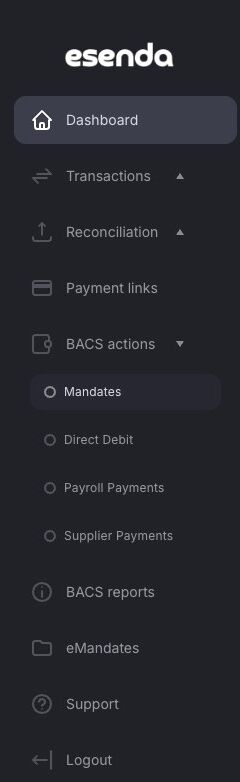 Mandates option under BACS actions